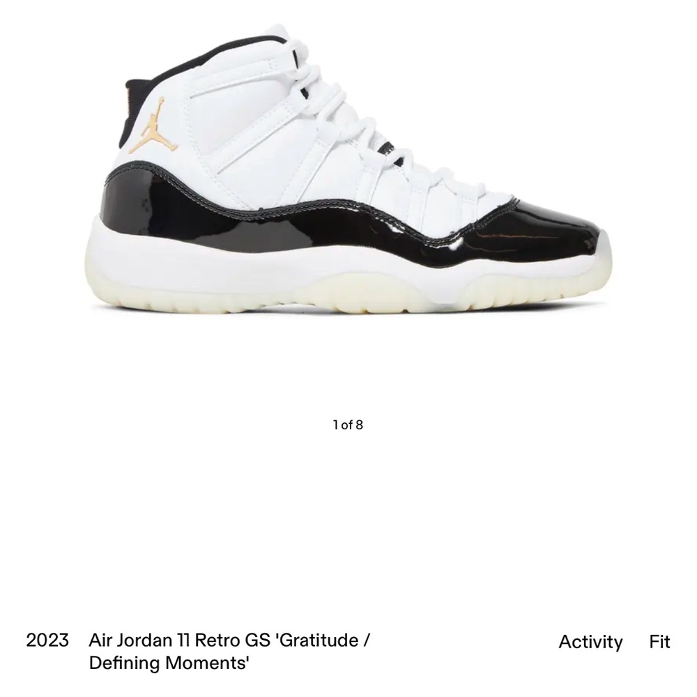 KIDS SIZE 3Y Jordan 11 Retro GS White Black Gold Sneakers GENTLY WORN